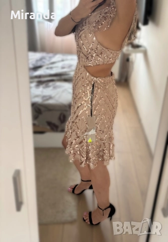 Allure елегантна рокля с пайети S, снимка 4 - Рокли - 51544664
