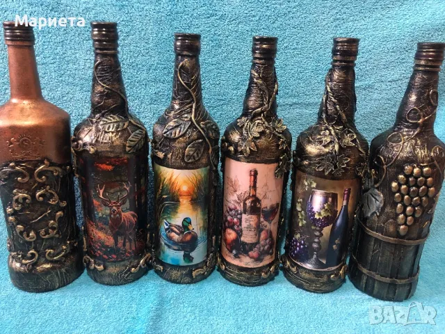 Декорирана бутилка, снимка 8 - Декорация за дома - 38311500