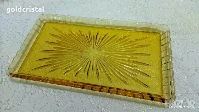 ретро стъклен поднос цветно стъкло , снимка 2 - Антикварни и старинни предмети - 48840642