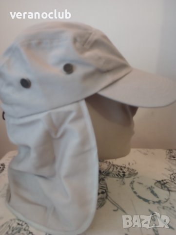 Бежова шапка с козирка с кърпа отзад, снимка 4 - Шапки - 39765663