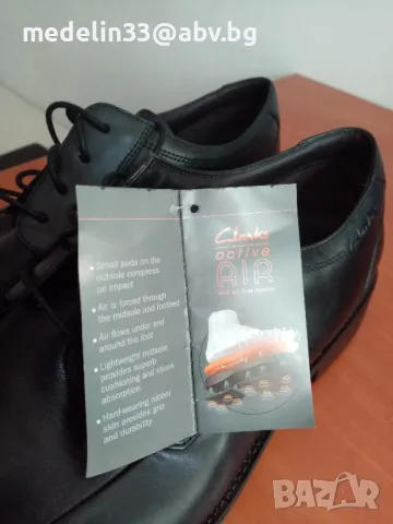 Clarks Active Air-мъжки луксозни обувки ест. кожа, 44 номер, съвсем нови, снимка 2 - Официални обувки - 47269361