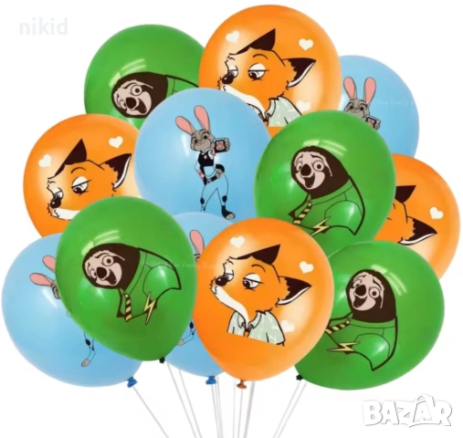 Зоотопия Зоотрополис Zootropolis Zootopia Обикновен латекс латексов фолио фолиев балон хелий, снимка 9 - Други - 36744405