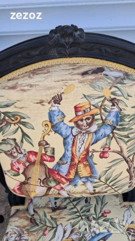 Комплект столове и параван антикварни, снимка 6 - Дивани и мека мебел - 53110756