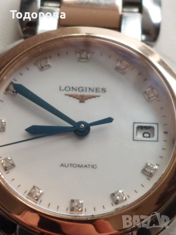 Лонжин,Дамски часовник,диаманти, розово злато 18к-стомана-Longines Primaluna L81135876, , снимка 3 - Дамски - 52807110