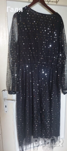 Дълга блестяща рокля с тюл размер 2-3ХЛ, снимка 7 - Рокли - 52197121