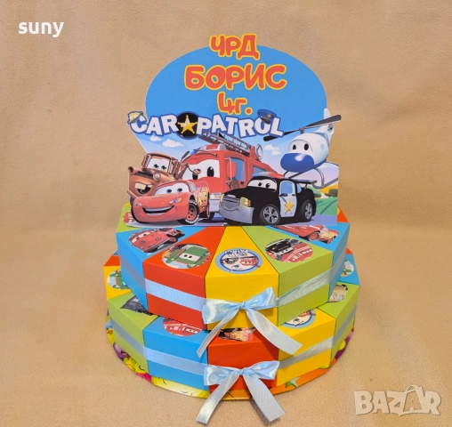 Картонена торта Патрулиращи коли ...и макуин