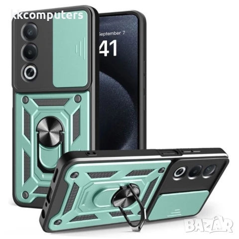 Oppo A80 5G / A3 Pro 5G Удароустойчив Ring Holder with Slide Camera Lid/ PC + TPU/ Kickstand Калъф и, снимка 5 - Калъфи, кейсове - 50738723