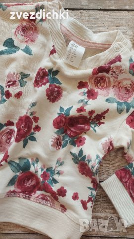 Блуза H&M Roses р. 68, снимка 2 - Бебешки блузки - 42381246