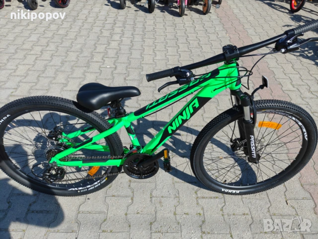 BG Алуминиев велосипед 26" NINJA зелен, снимка 3 - Велосипеди - 54334972