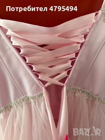 Официална/Бална рокля, размер L/XL, бледо розово, снимка 7 - Рокли - 54178878