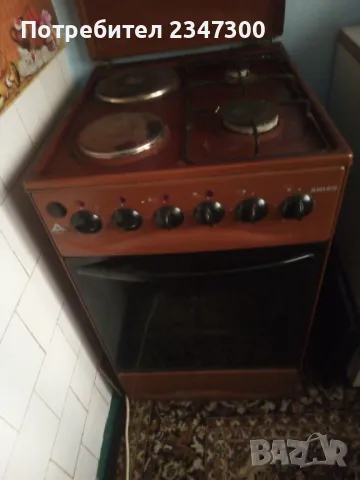 Печка на газ и ток АМИГО, снимка 5 - Печки, фурни - 48374657