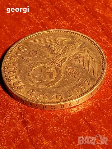 Сребърна монета 2 райх марки свастика, снимка 4 - Колекции - 37232256