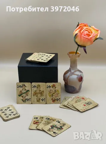 Антикварно мини тесте карти /1880-1920/, снимка 6 - Антикварни и старинни предмети - 49571278