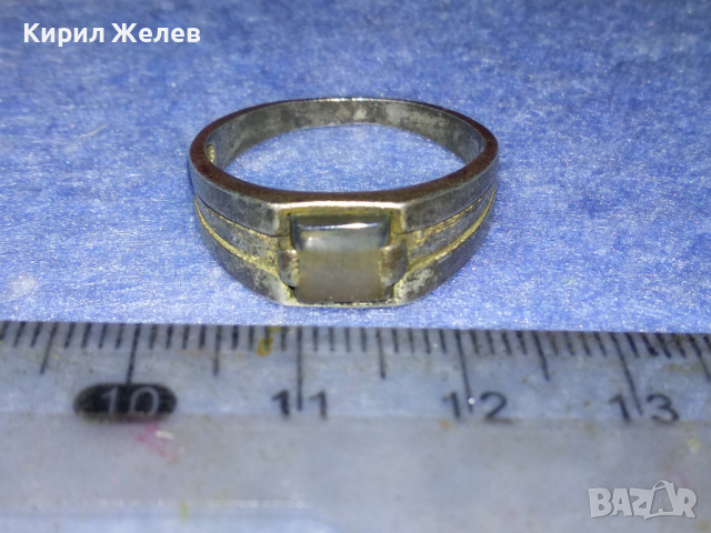 СТАРИНЕН СКЪПОЦЕНЕН СРЕБЪРЕН ПРЪСТЕН ВИСОКА ПРОБА СРЕБРО РЪЧНА РАБОТА с ШЛИФОВАН РЯДЪК ЯСПИС 43859, снимка 5 - Антикварни и старинни предмети - 44661386