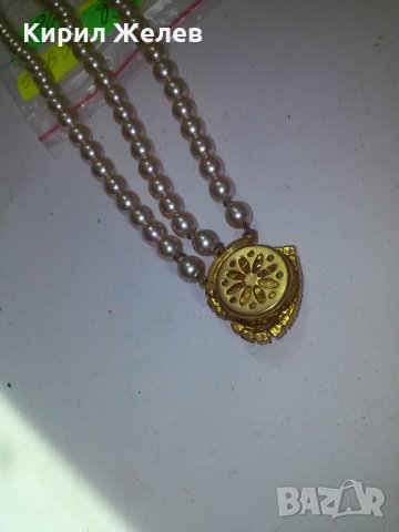 ПЕРЛЕН АРТ ДЕКО ГЕРДАН КОЛИЕ ПОЗЛАТА КАМЪНИ 6976, снимка 2 - Колиета, медальони, синджири - 29771125
