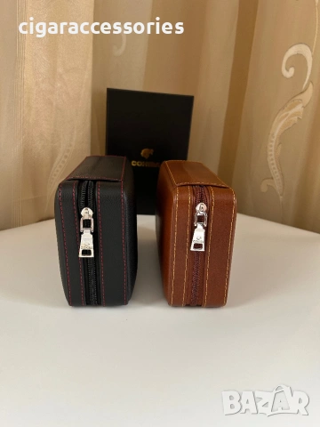 Cohiba преносим хумидор за 4 пури – кедър, кафяв/черен, снимка 6 - Табакери - 54190579