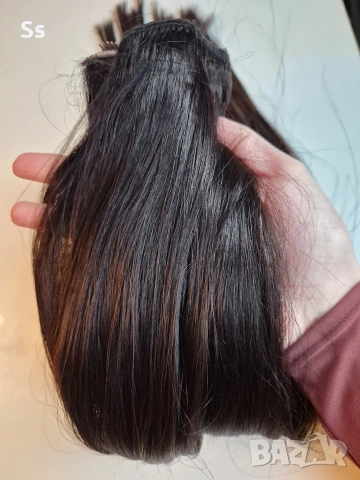 естествена коса на треса /150гр./тъмно кестенява , снимка 4 - Аксесоари за коса - 54009894