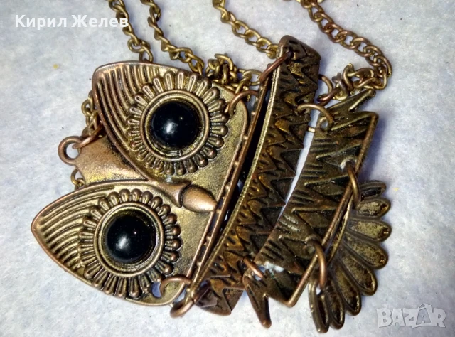 СТАРА ПОМЕДНЕНА ОГЪРЛИЦА с ФИГУРАЛНА ВИСУЛКА БУХАЛЧЕ 26959, снимка 10 - Колиета, медальони, синджири - 51255607