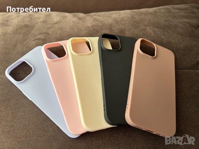 Цветен силиконов калъф за iPhone 14/15 series , снимка 1 - Калъфи, кейсове - 44481216