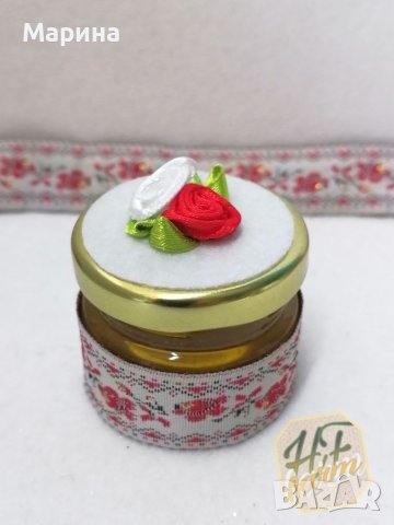 Малки бурканчета с мед, етно мотиви с бял фон. , снимка 5 - Други - 37500405