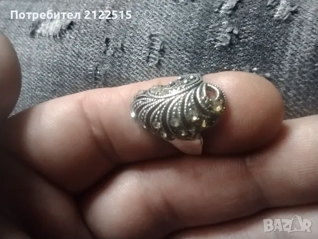 стар дамски сребърен пръстен, снимка 4 - Пръстени - 49211017