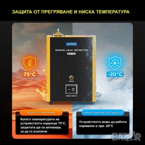 Детектор за откриване на течове с дим | Пушек машина за диагностика, снимка 5 - Други инструменти - 47777378