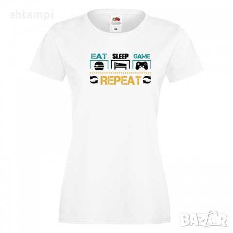 Дамска тениска Game 3,Eat,Sleep,GameRepeat,Ядене,Спане,Геймс, снимка 2 - Тениски - 36420309