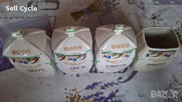 ✅ПОРЦЕЛАНОВИ БУРКАНИ ЗА ПОДПРАВКИ ОТ ПРЕДИ 1950 Г.❗, снимка 2 - Антикварни и старинни предмети - 53042732