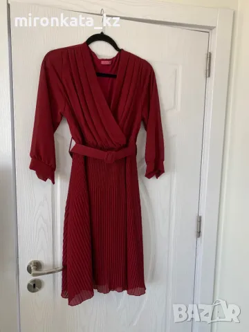 Рокля нова червена с колан , снимка 1