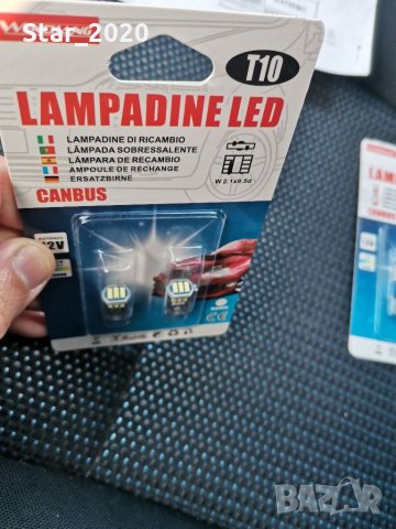 LED габаритни крушки T10 - CANBUS 9-диода , снимка 2 - Аксесоари и консумативи - 31835366