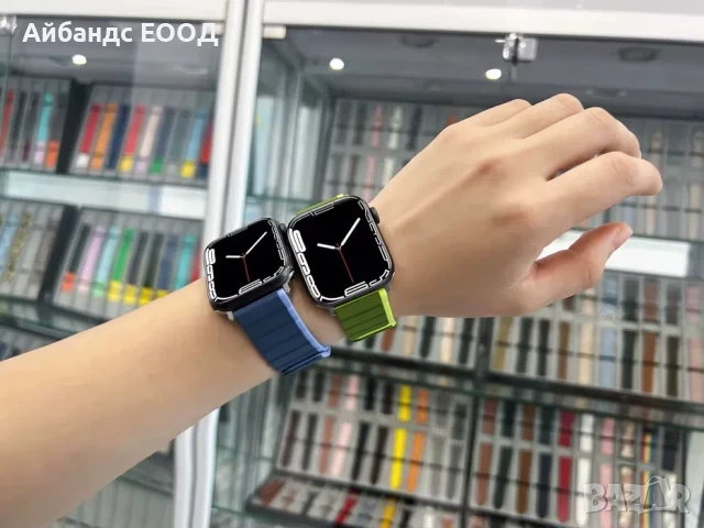 Двуцветна силиконова каишка с магнит за Apple Watch ULTRA/SE/10/9/8/7, снимка 7 - Каишки за часовници - 49454980