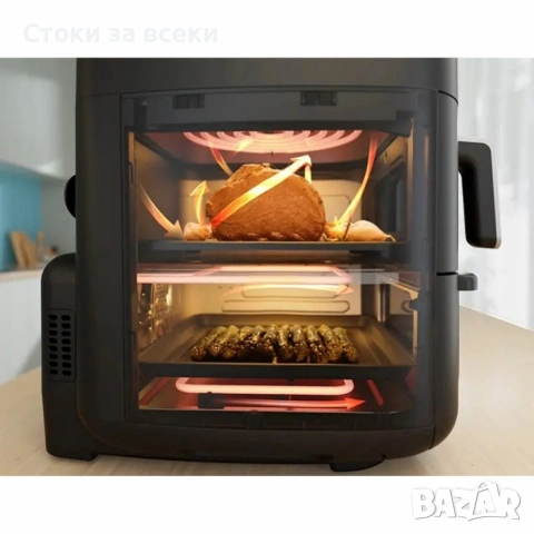 Еър Фрайър 2 в 1 - 11L - Midea MAD1100DADK-С две зони за готвене,10 програми, снимка 17 - Фритюрници - 53238543