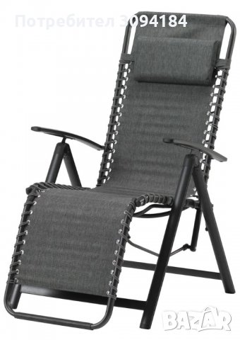 Релаксиращ сгъваем стол-шезлонг, снимка 2 - Градински мебели, декорация  - 36987970