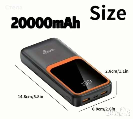 20000mAh Power bank с лед дисплей, снимка 2 - Външни батерии - 52750888