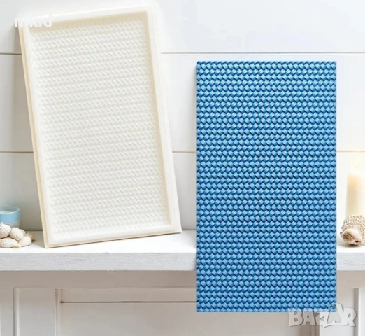 плетка плетиво правоъгълник силиконов молд форма фондан шоколад декор