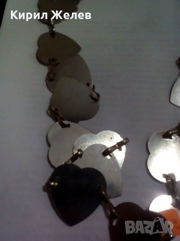 Интересен нетрадиционен гердан сърца метални -2738, снимка 2 - Колиета, медальони, синджири - 29520918
