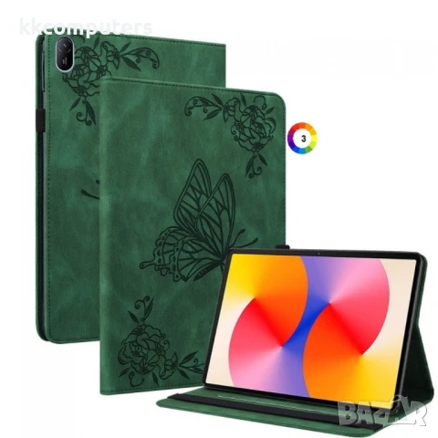 Huawei MatePad SE 11 2024 Butterfly Flower Кожен Калъф и Протектор, снимка 3 - Калъфи, кейсове - 51146772