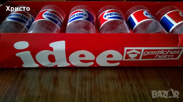 чаши стъклени антикварна рядкост 6 бр Пепси Pepsi и София, снимка 3 - Антикварни и старинни предмети - 29222599