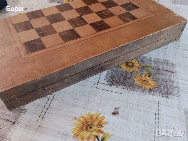 Стара дървена табла, снимка 6 - Шах и табла - 42774276