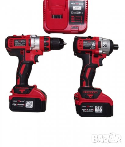 Промо Комплект 2 в 1 Акумулаторен Винтоверт и Акумулаторен Гайковерт Импакт Драйв Немски 36V 8,0AH , снимка 4 - Винтоверти - 39619654