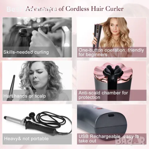 втоматична безжична маша акумулаторна от Yebicola, снимка 5 - Маши за коса - 47816281