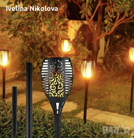 Соларна лампа тип пламък – комплект от 6 бр., снимка 5 - Други - 51385449