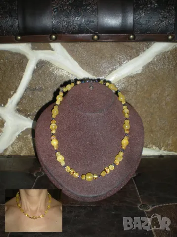 Колие - огърлица от Балтийски кехлибар цвят масло и лимон