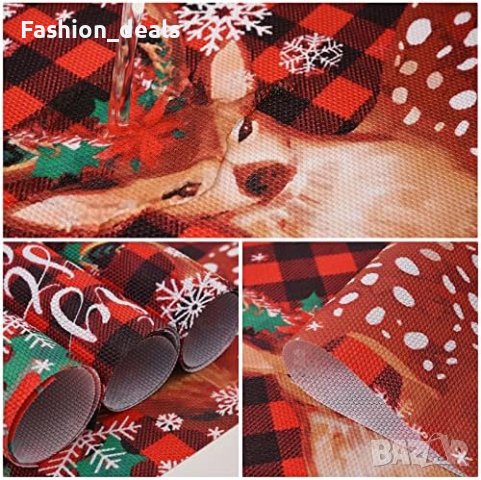 Нови Коледни Подложки за Маса 6 броя, Термоустойчиви, PVC, Дизайн С Елен, снимка 4 - Декорация за дома - 42698208