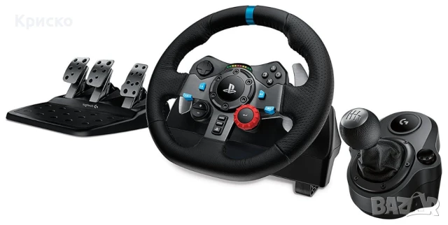 Волан с педали и скоростен лост + Gran Turismo 7 и Asseto Corsa за Playstation 5, снимка 1