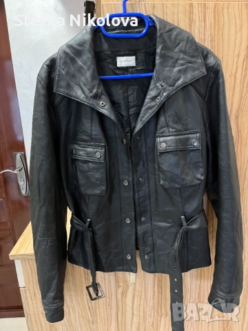 Дамско кожено яке Motivi черно като ново, снимка 4 - Якета - 52052754