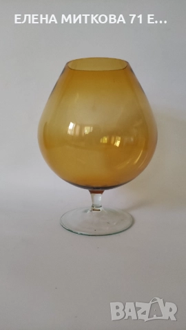 Голяма 1-литрова чаша от цветно издухано стъкло, снимка 3 - Чаши - 52035412