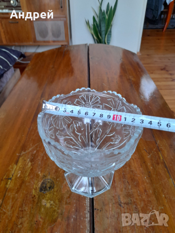 Стара стъклена купа #7, снимка 3 - Антикварни и старинни предмети - 44558943