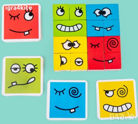 Facematch Дървена играчка с муцунки и емоции. Ново ! , снимка 8 - Игри и пъзели - 34261581