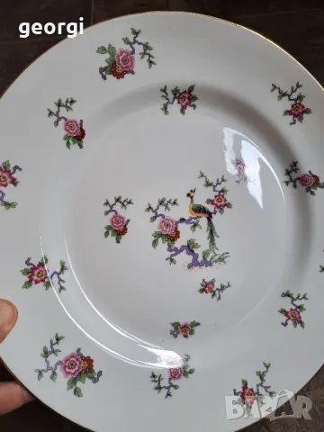 limoges две кръгли плата с цветя и райски птици 8/5, снимка 3 - Прибори за хранене, готвене и сервиране - 49959101
